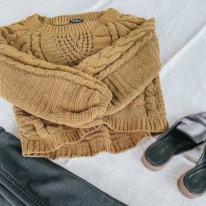 Express bell sleeve knit sweater.